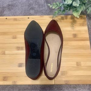 Maroon Velvet Flats, Size 9